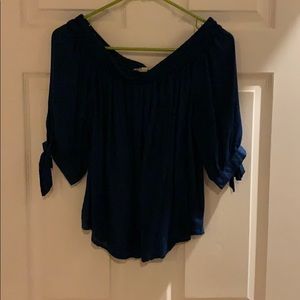 Blue off the shoulder top